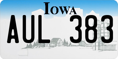 IA license plate AUL383