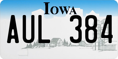 IA license plate AUL384