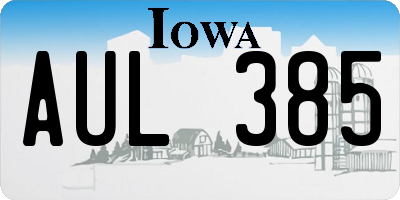 IA license plate AUL385