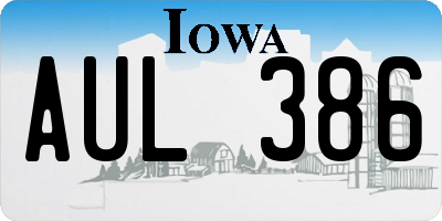IA license plate AUL386
