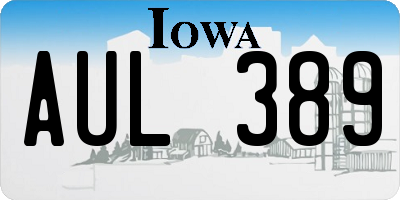 IA license plate AUL389