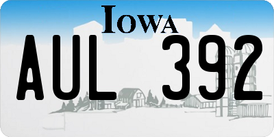IA license plate AUL392