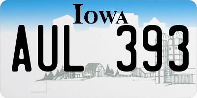 IA license plate AUL393