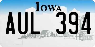 IA license plate AUL394