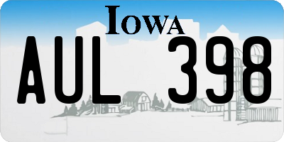 IA license plate AUL398
