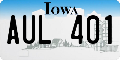 IA license plate AUL401