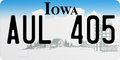 IA license plate AUL405