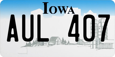 IA license plate AUL407