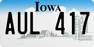 IA license plate AUL417