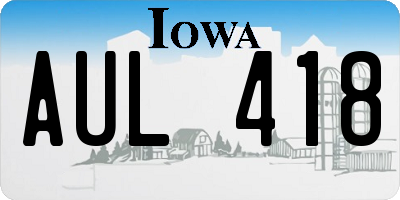 IA license plate AUL418