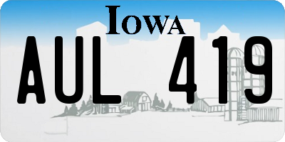 IA license plate AUL419