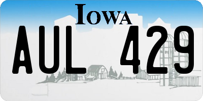 IA license plate AUL429