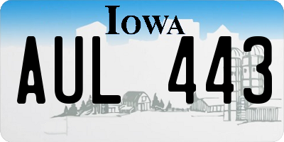IA license plate AUL443