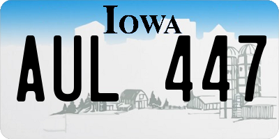 IA license plate AUL447