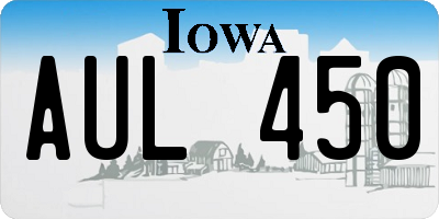 IA license plate AUL450