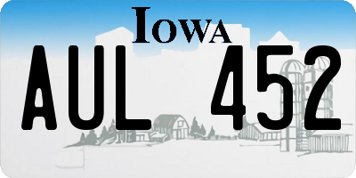 IA license plate AUL452