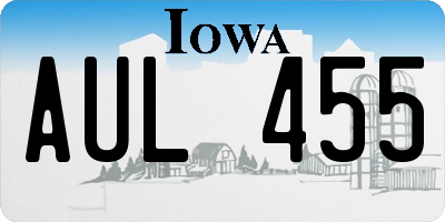 IA license plate AUL455