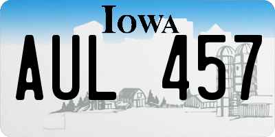 IA license plate AUL457