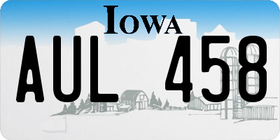 IA license plate AUL458