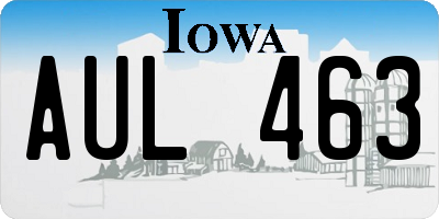 IA license plate AUL463