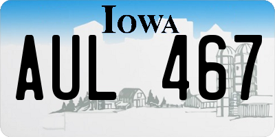IA license plate AUL467