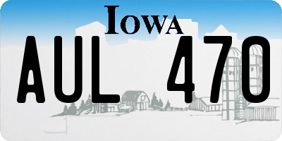 IA license plate AUL470