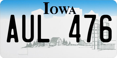 IA license plate AUL476