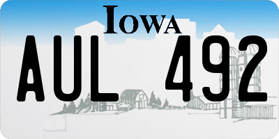 IA license plate AUL492