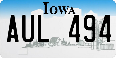 IA license plate AUL494