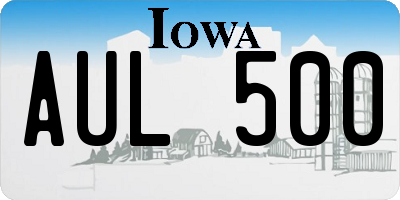 IA license plate AUL500