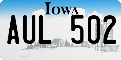 IA license plate AUL502