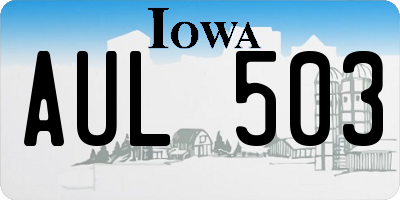 IA license plate AUL503
