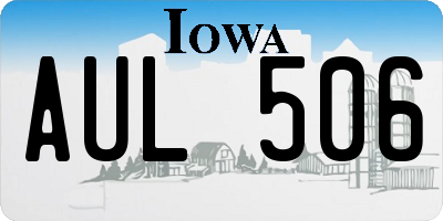IA license plate AUL506