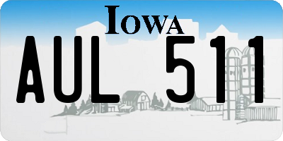 IA license plate AUL511