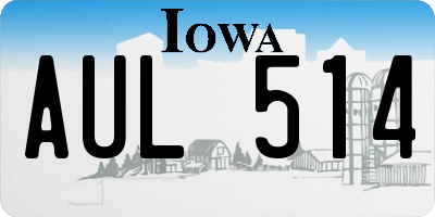 IA license plate AUL514