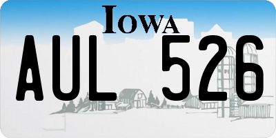 IA license plate AUL526