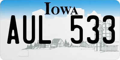 IA license plate AUL533
