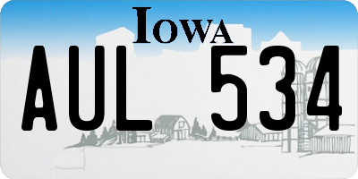 IA license plate AUL534