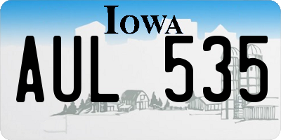 IA license plate AUL535