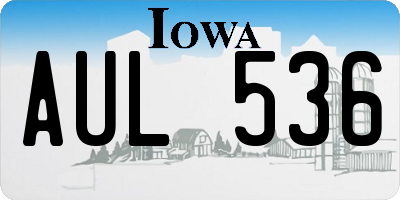 IA license plate AUL536