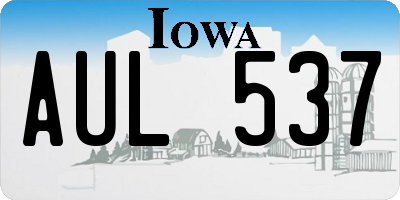 IA license plate AUL537