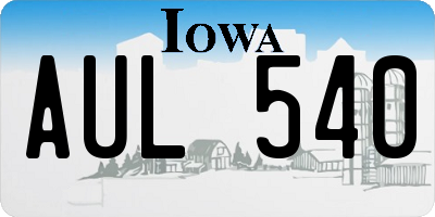 IA license plate AUL540