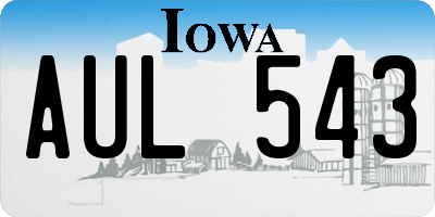 IA license plate AUL543