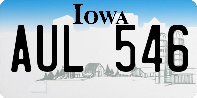 IA license plate AUL546