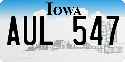 IA license plate AUL547