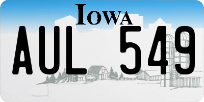 IA license plate AUL549