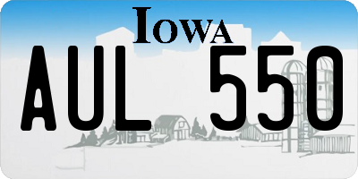 IA license plate AUL550