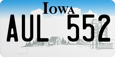 IA license plate AUL552