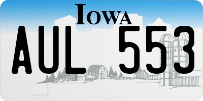 IA license plate AUL553