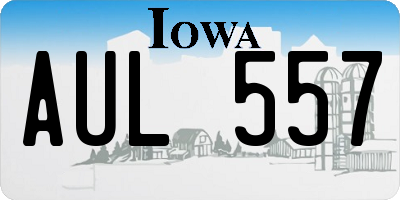 IA license plate AUL557
